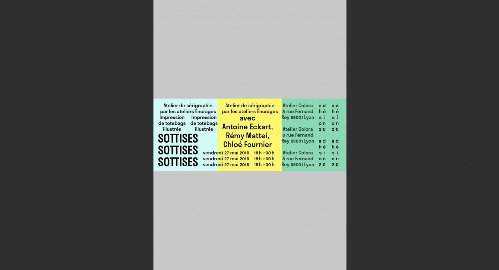 Atelier sérigraphie Sottises @ Colora