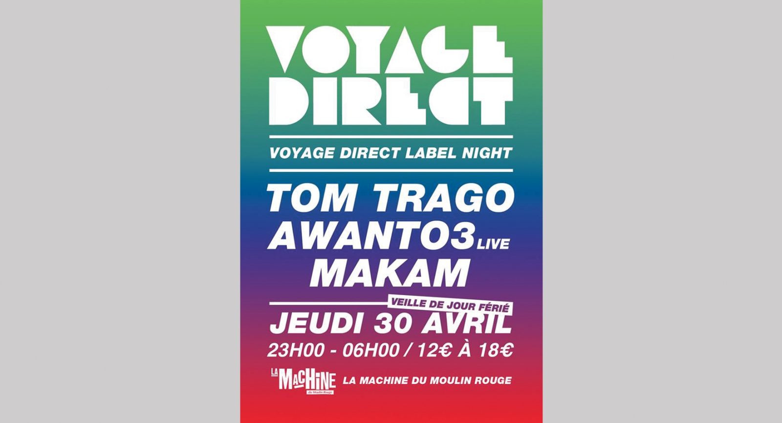 Voyage Direct Label Night w/ Tom Trago