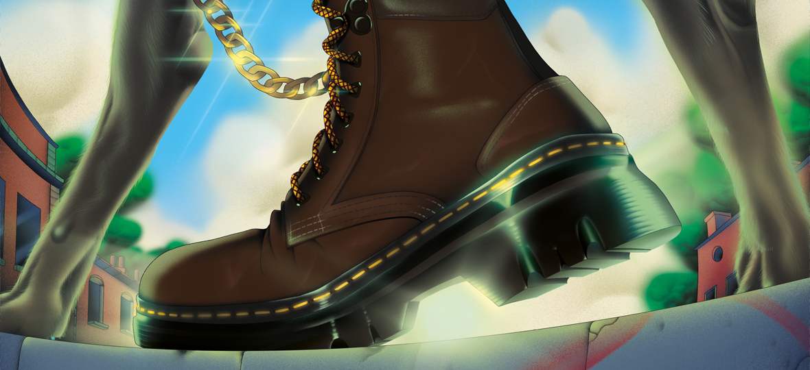 Partenariat : la boots Tarik de Dr. Martens revisitée par trois illustrateur.rices