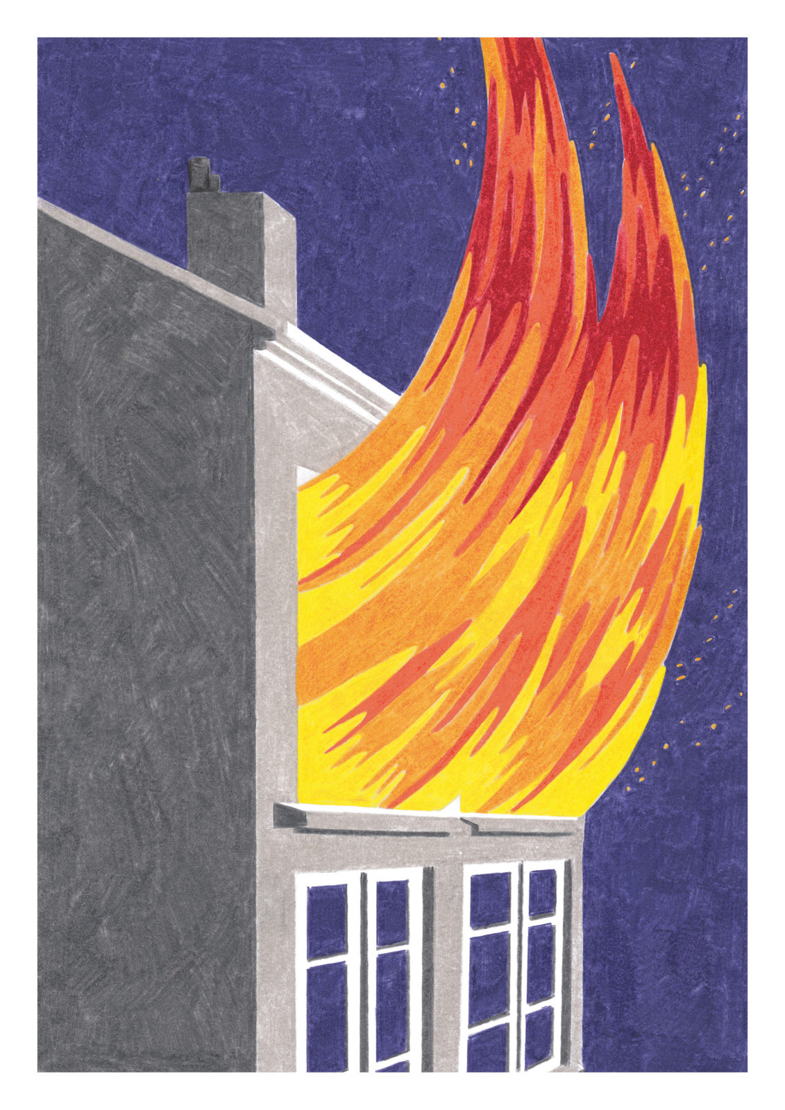 Incendie à Lyon - illustration Téo Transinne