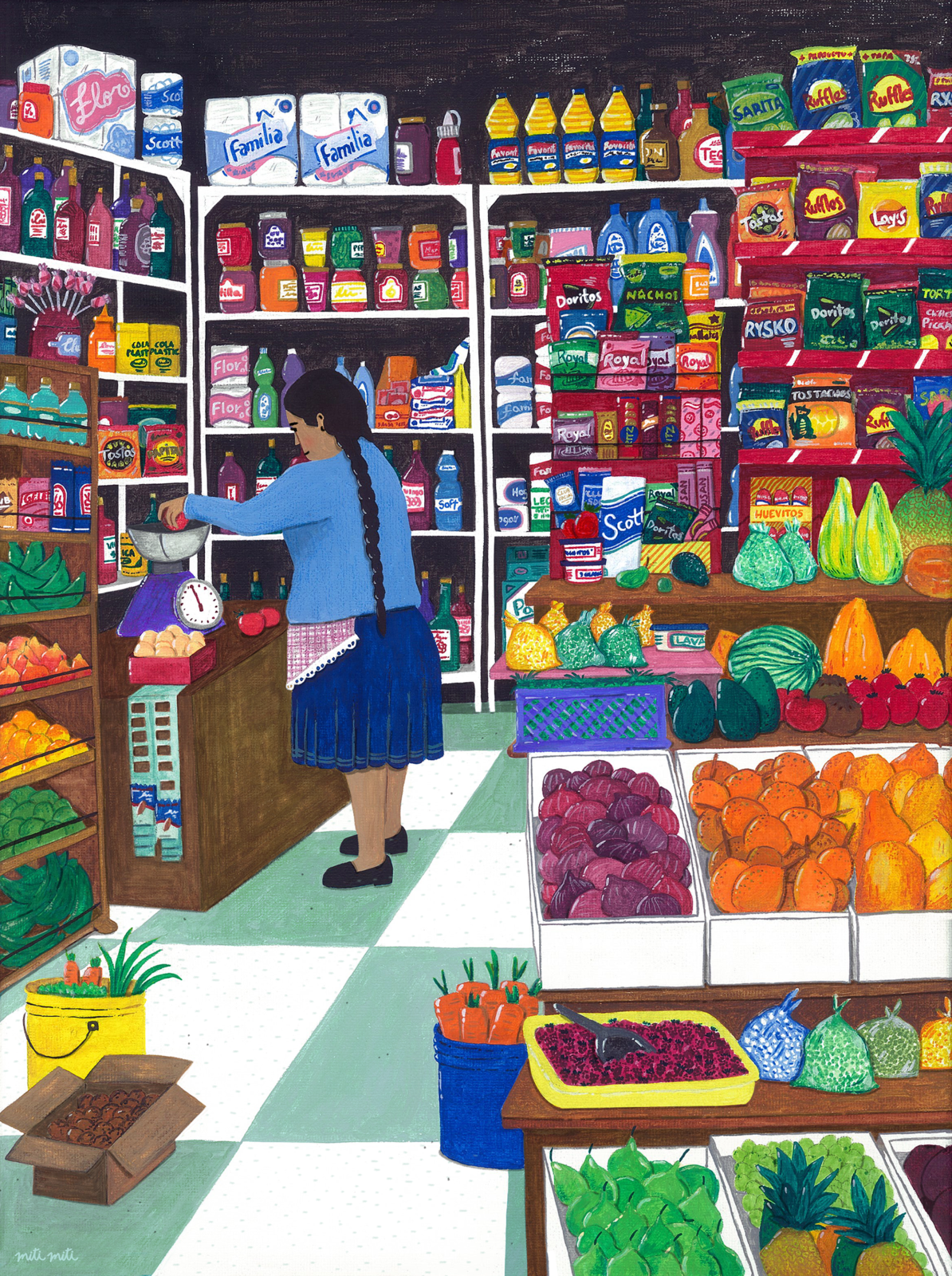 Veci, illustration by Miti Miti / Cristina Merchán theme market