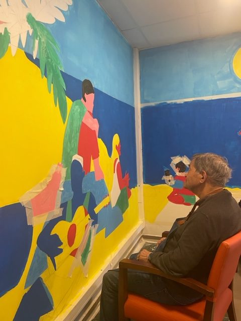 Fresque réalisée pour un Ehpad par Jeanne Saboureault